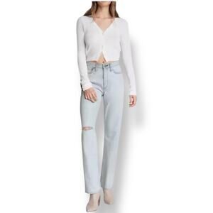 rag & bone Alex High Rise Straight Leg in Primrose Jeans Women's 25 Blue